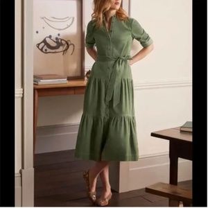Boden Ellen Tiered Corduroy Shirt Dress